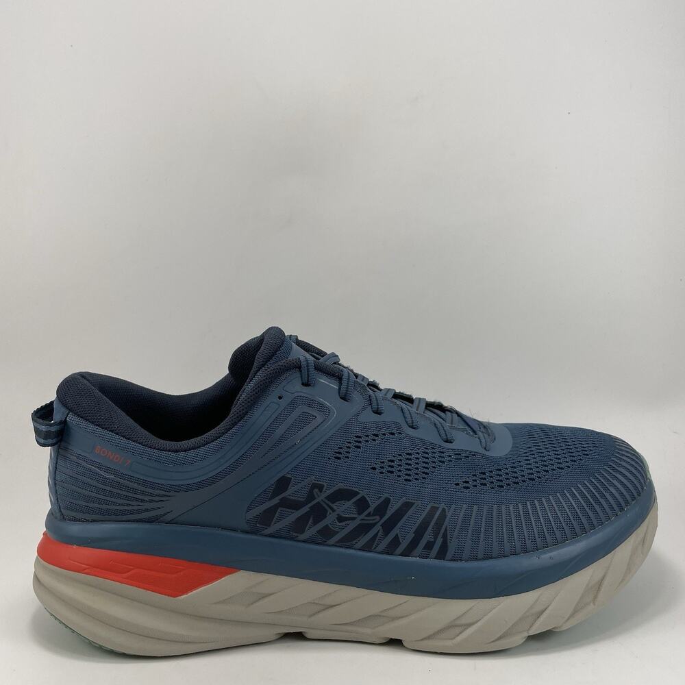Hoka One One Bondi 7 Running Shoes Mens Size 11.5 Real Teal / Outer Space Blue